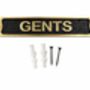 Classic Brass Gents Toilet Door Plaque With Black Finish, thumbnail 1 of 7
