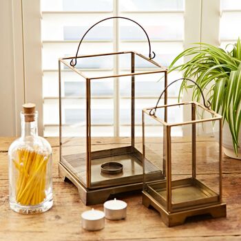 Handmade Antique Brass Candle Lantern, 3 of 8