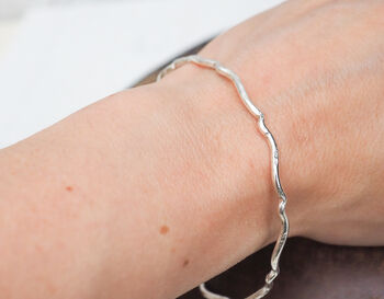 Sterling Silver Geo Scroll Bangle, 2 of 5