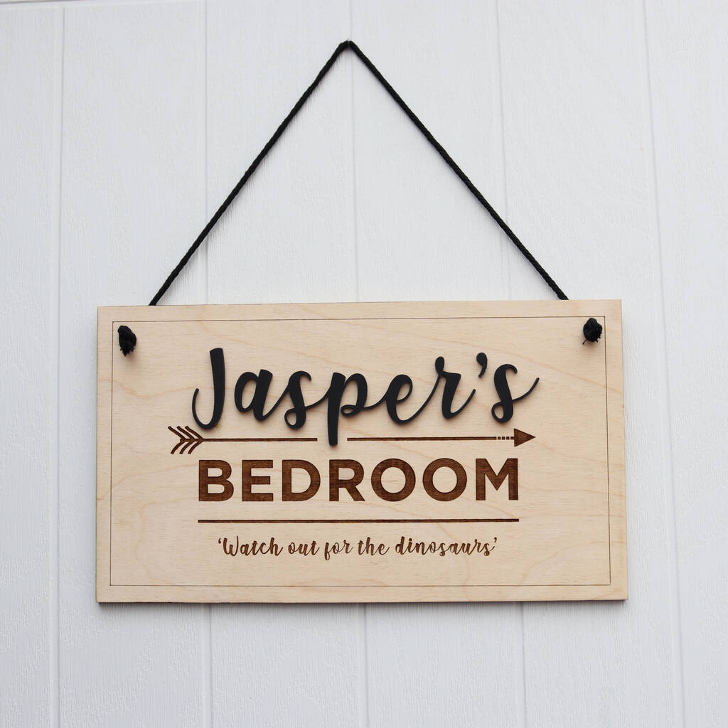 Personalised Wooden Bedroom Sign By marf creative - Original PersonaliseD WooDen BeDroom Sign