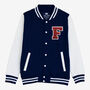 Varsity Baseball Jacket Personalised With College Letter F, thumbnail 1 of 2