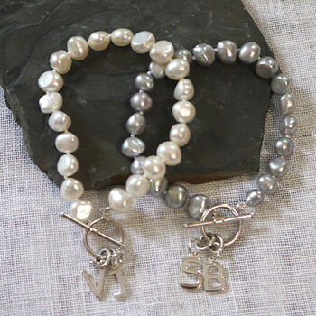 Freshwater Pearl Bracelet With Initial, 2 of 4