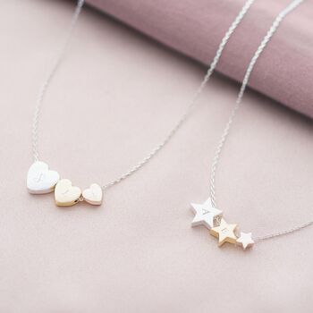 Triple Star Initial Personalised Necklace, 3 of 8