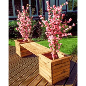 Wooden Garden Bench With Planters, 2 of 2