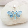 Aquamarine, Apatite And Blue Topaz Gemstone Butterfly Pendant, thumbnail 1 of 2