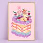 Colourful Fruit Cocktail Cake Personalised Art Print, thumbnail 2 of 9