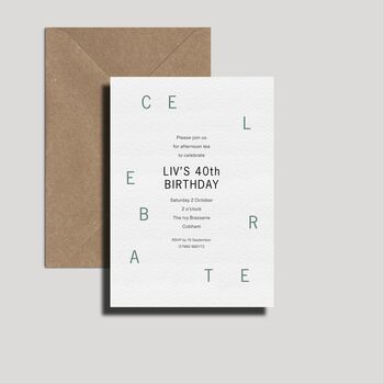 Liv Minimalist Birthday Party Invitation, 3 of 3