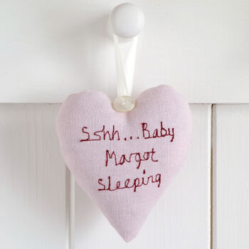 Personalised Hanging Heart New Baby Gift, 9 of 11