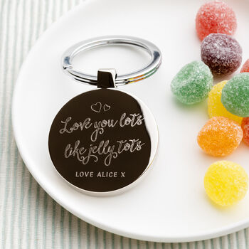 Personalised Love You Lots Like Jelly Tots Keyring, 5 of 6
