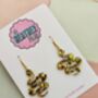 Snake Glitter Resin Earrings / Gothic Serpent Jewellery / Medusa Aesthetic Earrings / Snake Lovers Gift, thumbnail 3 of 6