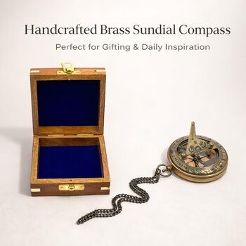 Personalised Bronze Sundial Compass Gift With Chain, 6 of 12