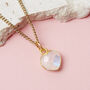 Gold Plated Heart Rainbow Moonstone Gemstone Necklace, thumbnail 2 of 7