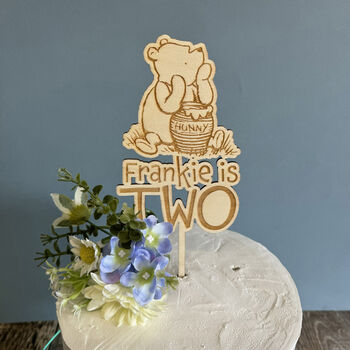 Personalised Pooh Bear Cake Topper For Birthdays, 4 of 5
