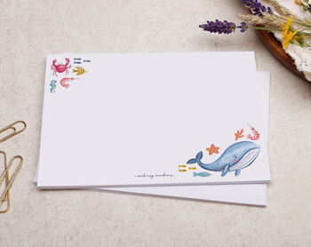 A5 Personalised Children's Stationery Set Gift With Under The Sea Design, 8 of 9