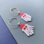 Handmade Beaded Santa Christmas Earrings, thumbnail 4 of 7