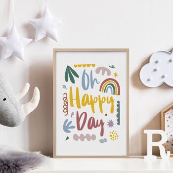 Nursery Print Set Of Three Super, Happy And Loved, 5 of 5