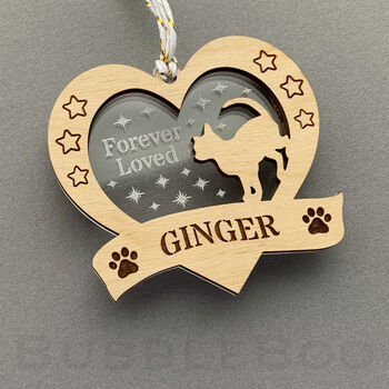 Cat Memorial Personalised Christmas Tree Decoration, 4 of 5