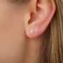 Tiny Sterling Silver Cubic Zirconia Stud Earrings, thumbnail 1 of 11
