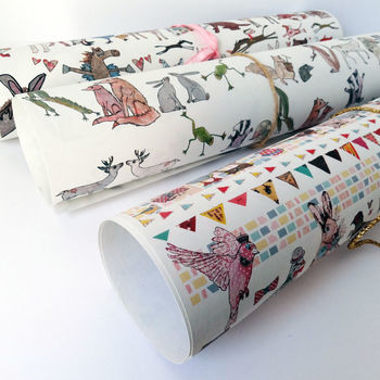 Recycled Animal Wrapping Paper Three Sheets, 3 of 10