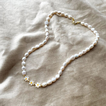 Freshwater Pearl And Daisy Personalised Necklace, 8 of 12