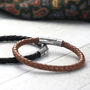 Men's Leather Bracelet With Hallmarked Silver Clasp, thumbnail 1 of 4