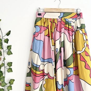 Cotton Midi Skirt, Art Print Skirt, 2 of 4