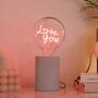 Love You Text Light Bulb And Desk Lamp, thumbnail 3 of 5