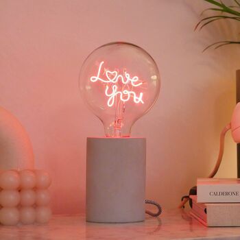 Love You Text Light Bulb And Desk Lamp, 3 of 5