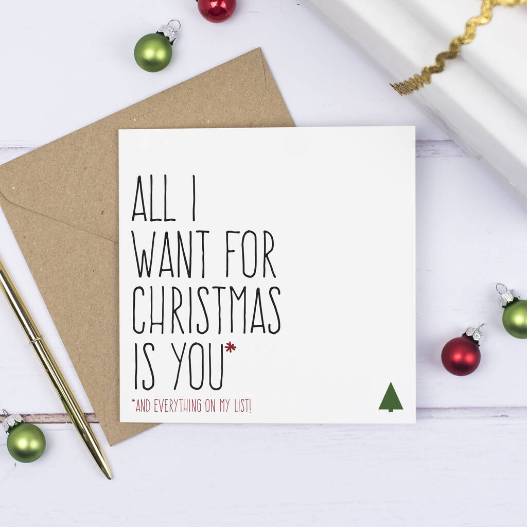 'All I Want For Christmas Is You' Christmas Card By Purple Tree Designs ...