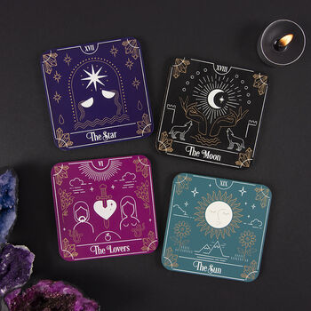 Tarot Reader Drinks Coaster Gift Set, 2 of 4