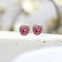 Sterling Silver October Tourmaline Birthstone Stud Earrings, thumbnail 1 of 9