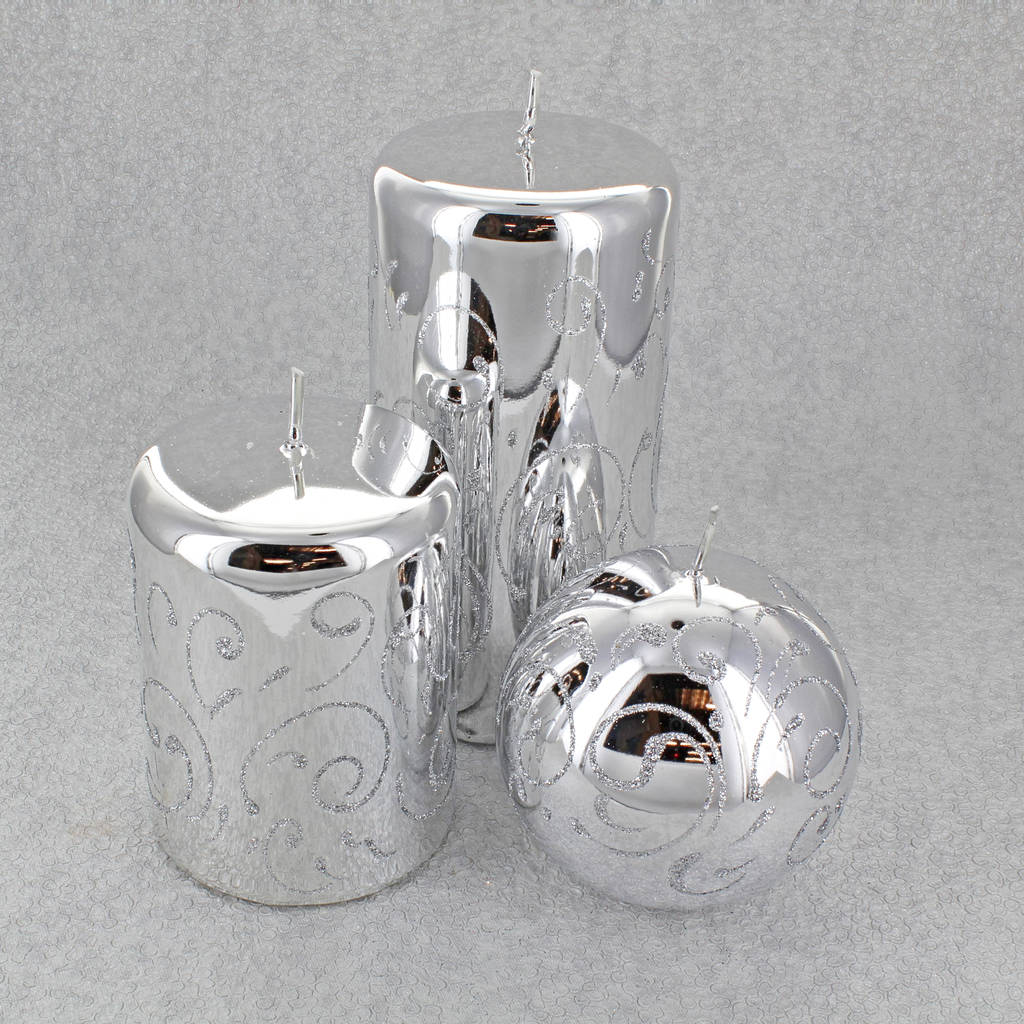 Silver Sparkling Candles By G Decor By G Decor