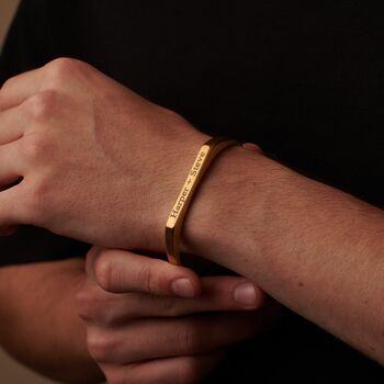 Personalised Open Cuff Bangle In Gold Or Silver For Men And Women, Open Bracelet, 4 of 10