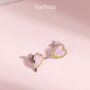 Enamel Bodhi Leaf Gold Vermeil, Sterling Silver Earrings, thumbnail 4 of 11
