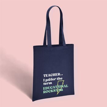 Teacher 'Educational Rockstar' Tote Shopping Bag, 3 of 11