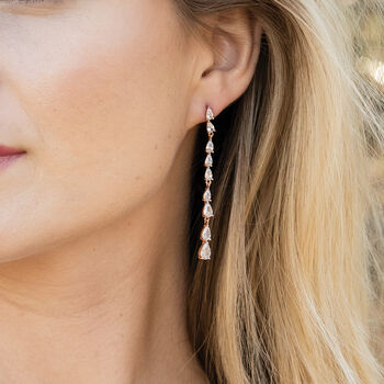 Paris Rhodium, Gold Or Rose Gold Plated Drop Earrings, 7 of 8