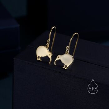 Kiwi Bird Drop Hook Earrings In Sterling Silver, 5 of 10