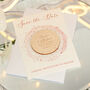 Sparkly Circle Wedding Save The Date Magnet And Card, thumbnail 3 of 11
