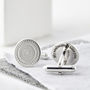 Personalised Engraved Round Sterling Silver Cufflinks, thumbnail 1 of 4