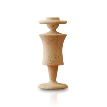 Male Silhouette Travertine Sculpture, Beige Stone, 2 of 2