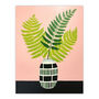 Ferns In Vase Green Pink Simple Wall Art Print, thumbnail 6 of 6