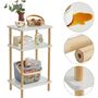 White Three Tier Side Table Narrow End Table Nightstand, thumbnail 7 of 9