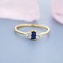 Sterling Silver Vintage Inspired Sapphire Blue Cz Ring, thumbnail 4 of 12