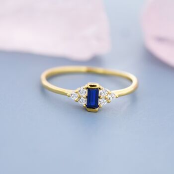 Sterling Silver Vintage Inspired Sapphire Blue Cz Ring, 4 of 12