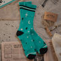 Retro Stripe Tube Sock Multipack In Turquoise And Cream, thumbnail 5 of 7