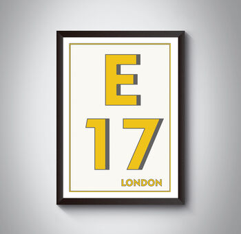E17 Walthamstow, Leyton London Postcode Art Print, 3 of 9