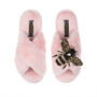 Classic Laines Slippers With Artisan Honeybee Brooch, thumbnail 7 of 7