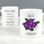 Birth Flower Mug With Personalised Message, thumbnail 3 of 12