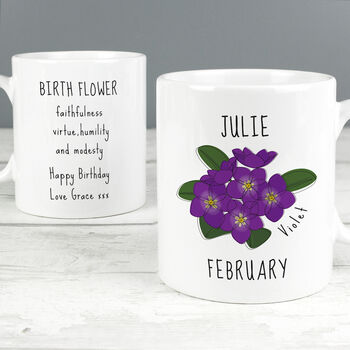 Birth Flower Mug With Personalised Message, 3 of 12