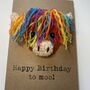 Rainbow Highland Cow Crochet Birthday Card Handmade Moo, thumbnail 10 of 11